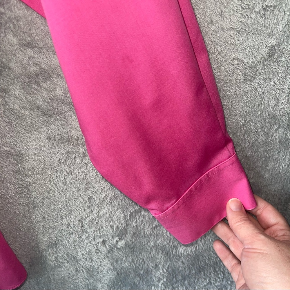Foxcroft Pink Wrinkle Free Cotton Blend Button Down Top Size 6 - Picture 7 of 10